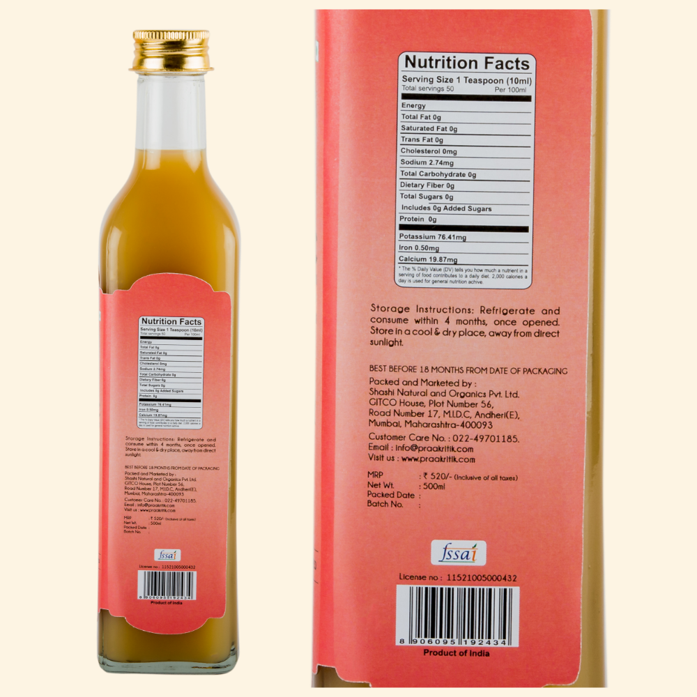 Apple Cider Vinegar 500ML - Pure Organic