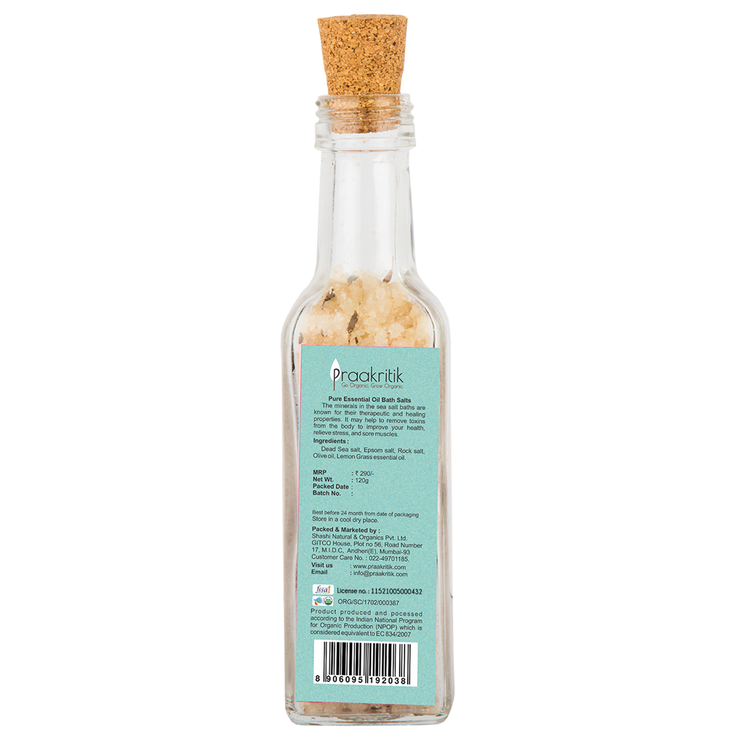 Bath Salt - Lemongrass- Organic - 120g
