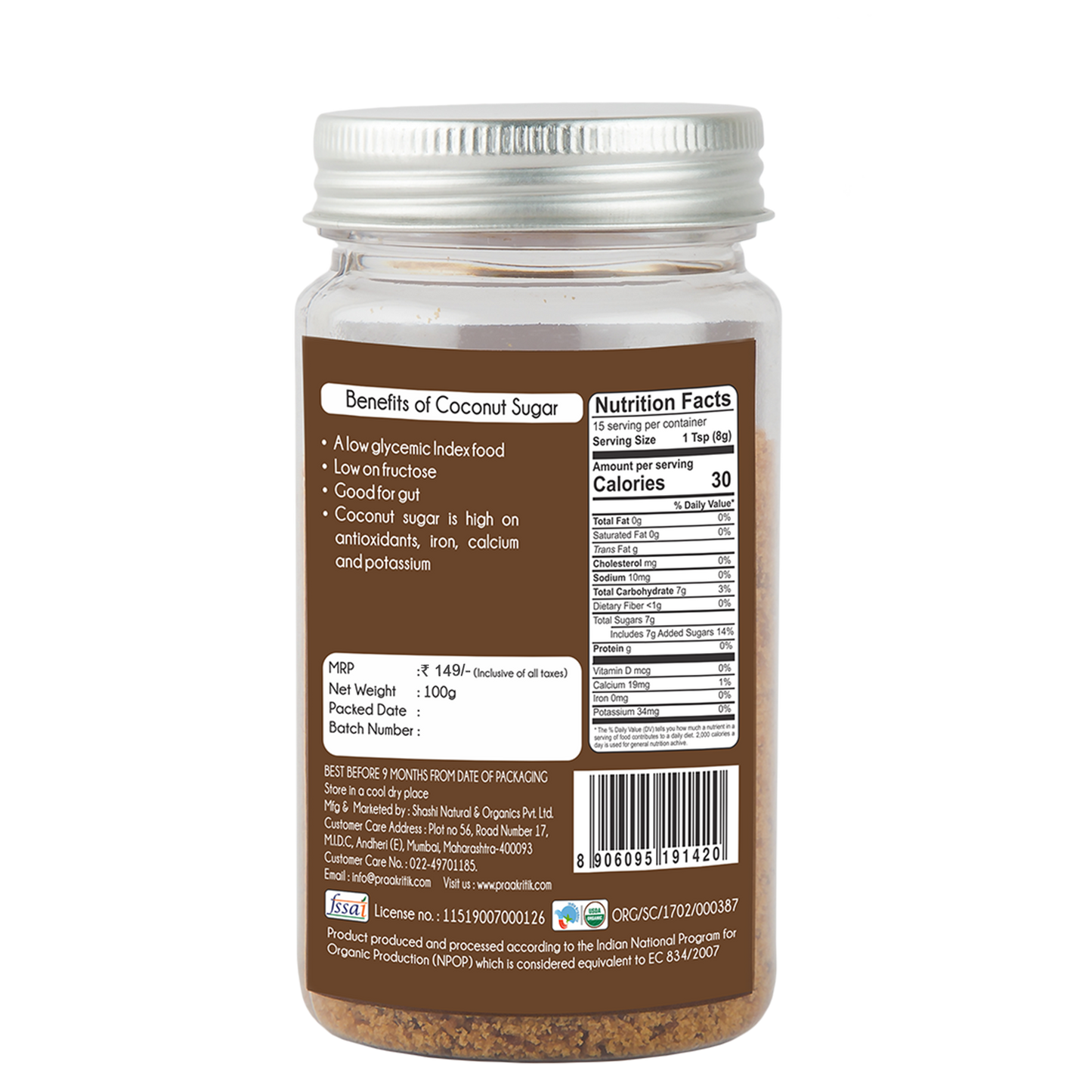 Coconut Sugar 100g - Organic