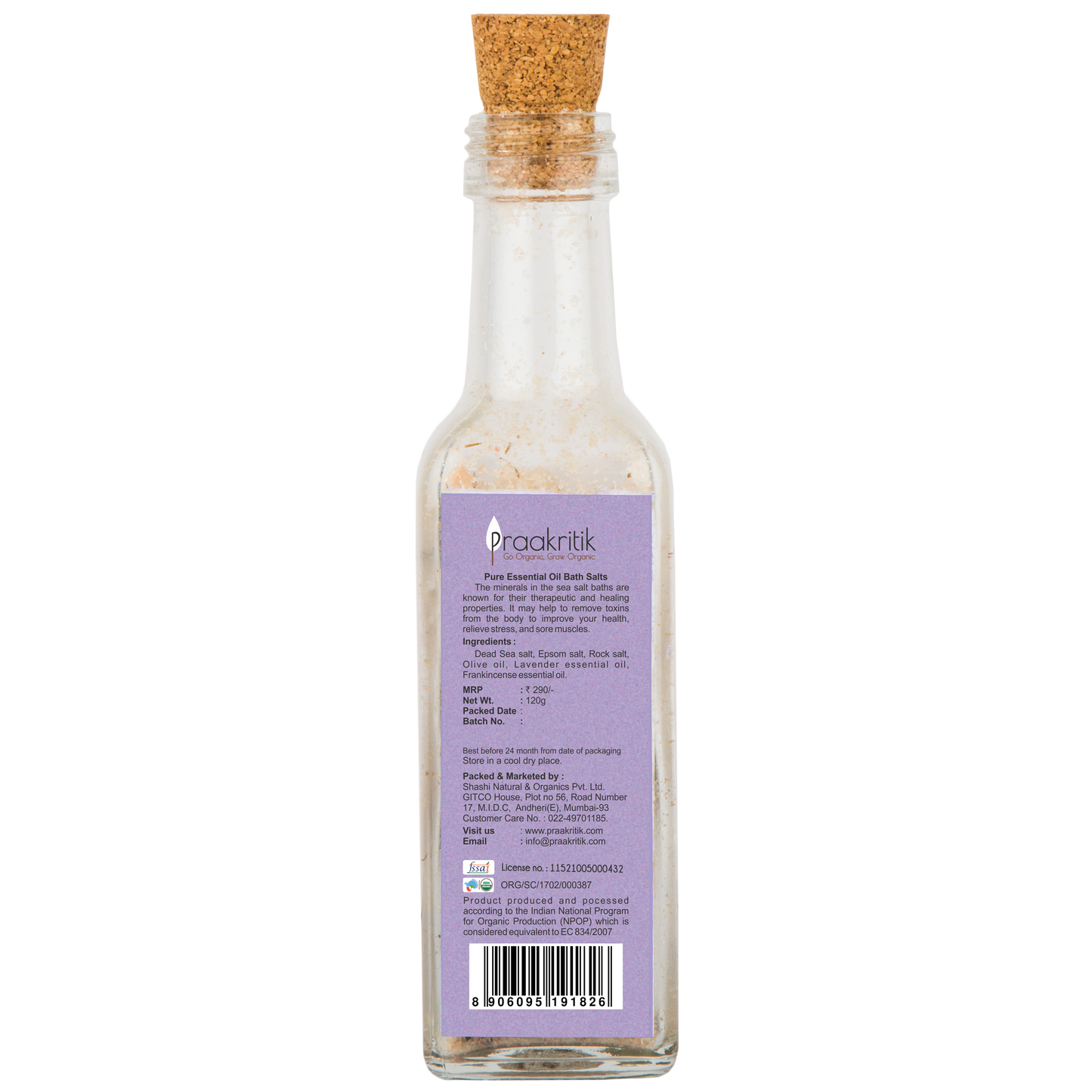 Bath Salt - Lavender - Organic - 300g