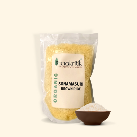 Brown Sonamasoori Rice 1 kg - Organic