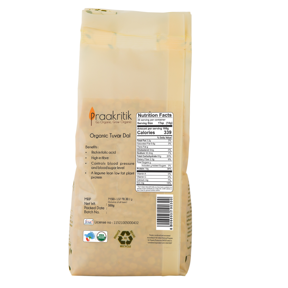 Tuvar Daal 500g - Organic