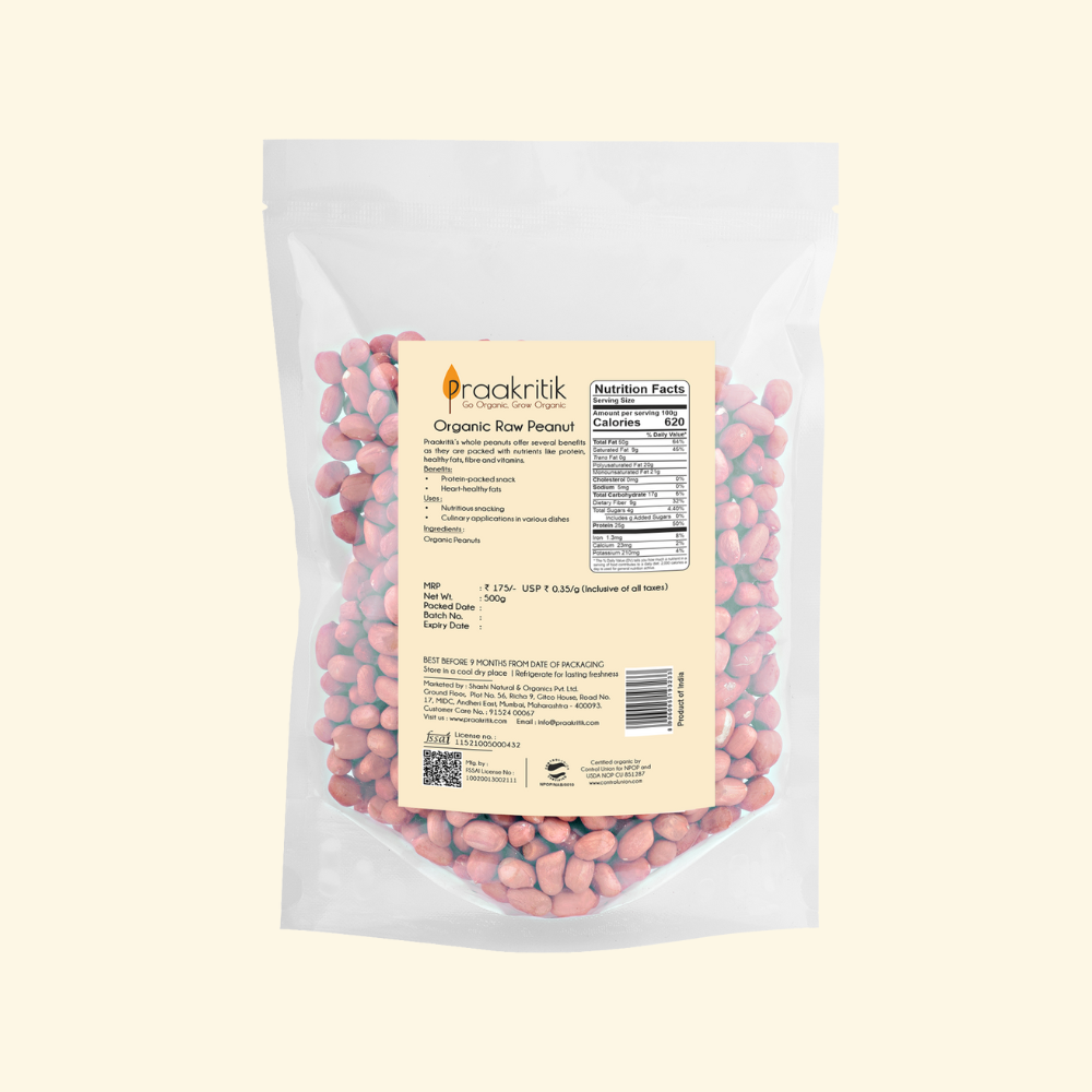 Raw Peanuts 500g - Organic