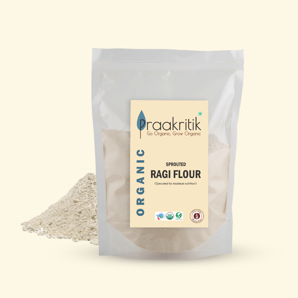 Natural Ragi Sprouted Ragi Aata | Organic & Natural Ragi Aata 500g| Praakritik ...