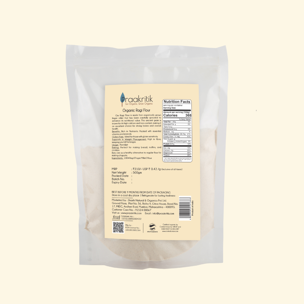 Sprouted Ragi Aata 500g - Organic