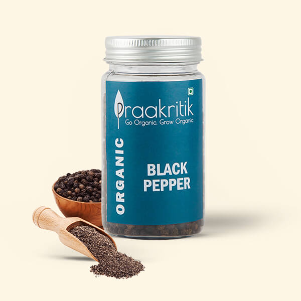 Praakritik Organic Black Pepper Whole Sachet of 100 GM