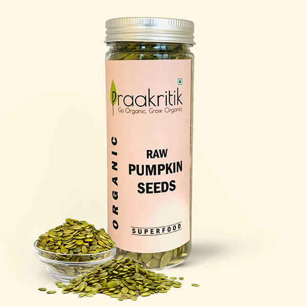 Praakritik Organic Raw Pumpkin Seeds Sachet of 200 GM