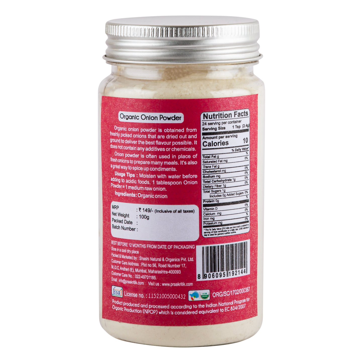 Onion Powder 100g - Organic